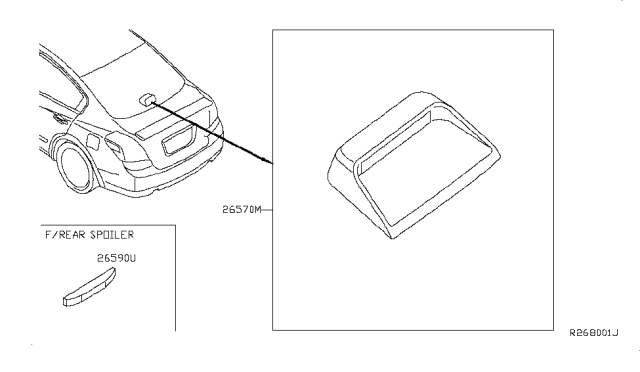 2012 Nissan Maxima Lamp Assembly-Stop,High Mounting Diagram for 26590-9N01A