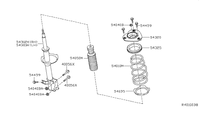 2009 Nissan Maxima Spring-Front Diagram for 54010-9N10C