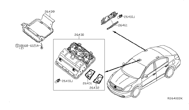 2009 Nissan Maxima Lamp Assembly-Map Diagram for 26430-9N80A