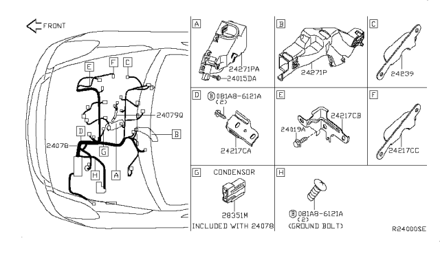 2013 Nissan Maxima Harness Assembly-EGI Diagram for 24011-9DF0A
