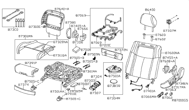 2010 Nissan Maxima Front Seat Diagram 1