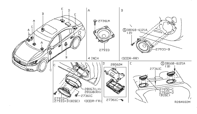 2014 Nissan Maxima Speaker Diagram 1