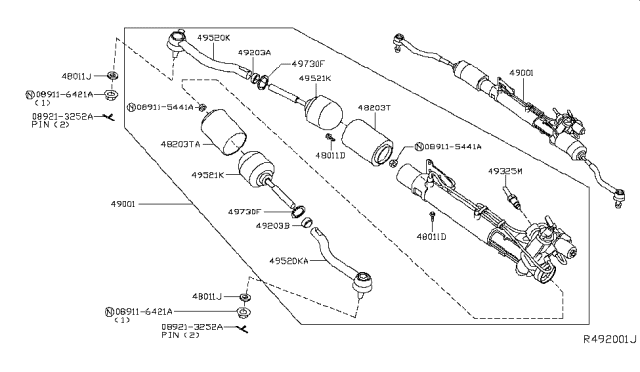 2014 Nissan Maxima Gear & Linkage Diagram for 49001-9N00B