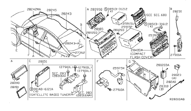 2010 Nissan Maxima Switch Assembly-Accelerator Pedal Diagram for 25391-ZX70B