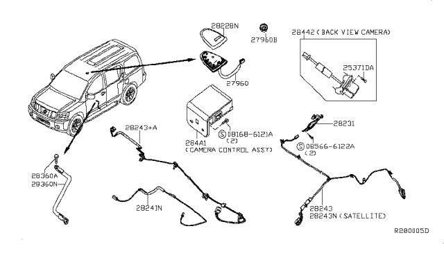 2012 Nissan Armada Feeder-Antenna Diagram for 28243-9GA0A