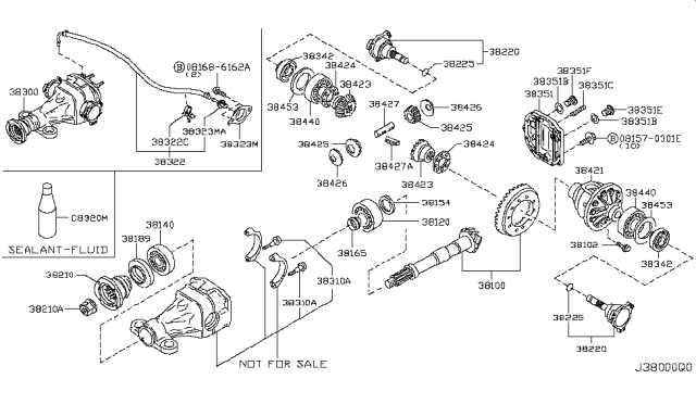 2013 Nissan Armada Final Drive Assembly Diagram for 38300-ZE00A