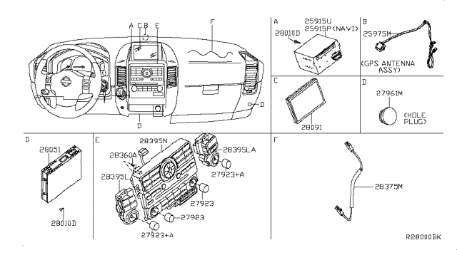 2015 Nissan Armada Switch Unit Diagram for 28395-9GE1C
