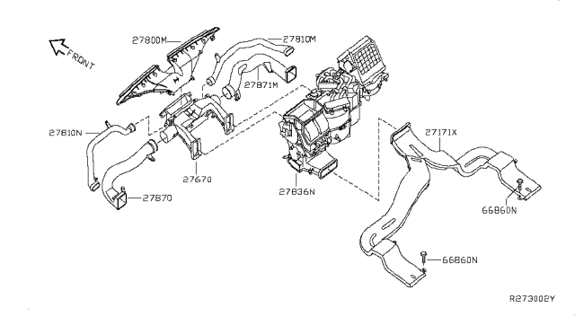 2013 Nissan Armada Duct-Side Vent,Driver Diagram for 27870-9GA0A