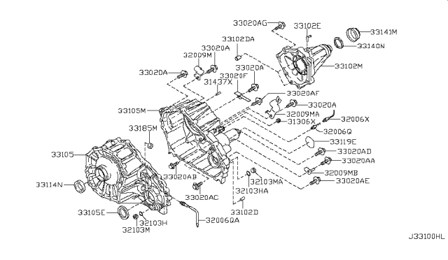 2013 Nissan Armada Transfer Neutral Position Switch Diagram for 32005-7S11A