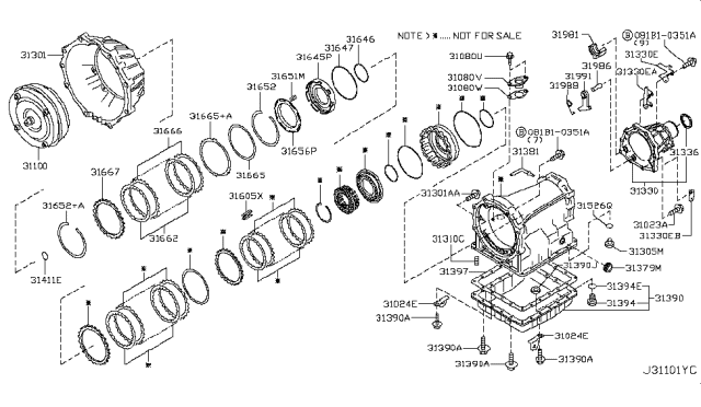 2015 Nissan Armada Torque Converter,Housing & Case Diagram 1
