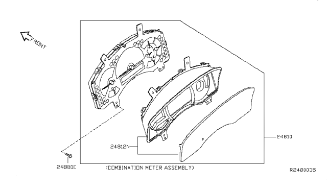 2010 Nissan Armada Speedometer Instrument Cluster Diagram for 24810-ZX90D