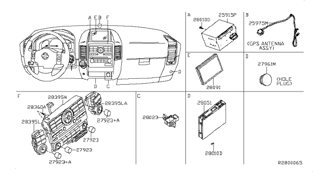 2008 Nissan Armada Switch Assembly - Av & NAVI Diagram for 28395-ZQ03A