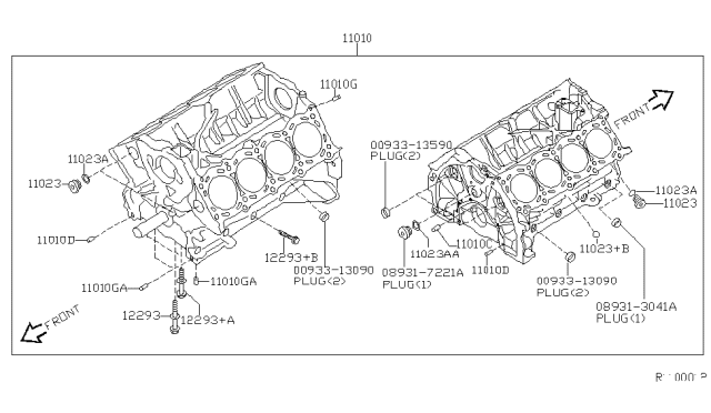 2014 Nissan Armada Cylinder Block & Oil Pan Diagram 2