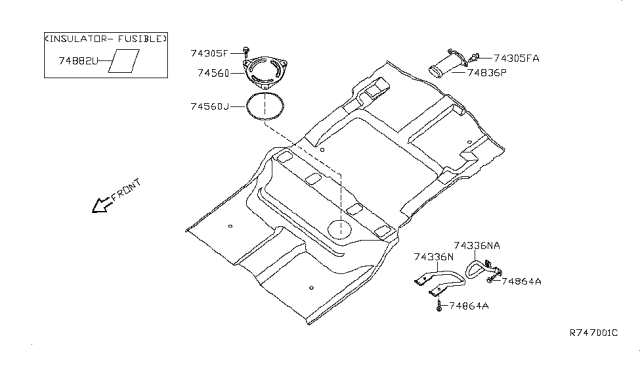 2005 Nissan Armada Cover-Inspection Hole Diagram for 74848-7S030