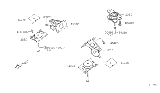 2014 Nissan Armada Engine & Transmission Mounting Diagram 2
