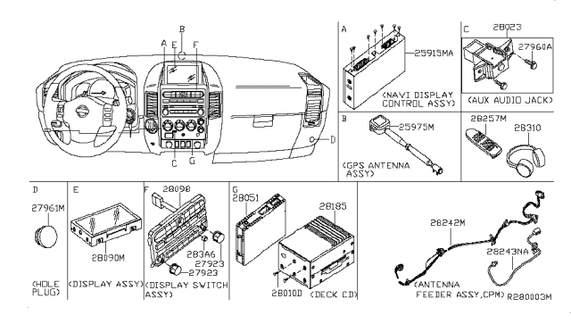 2006 Nissan Armada Switch Assy-Display Diagram for 28098-7S215