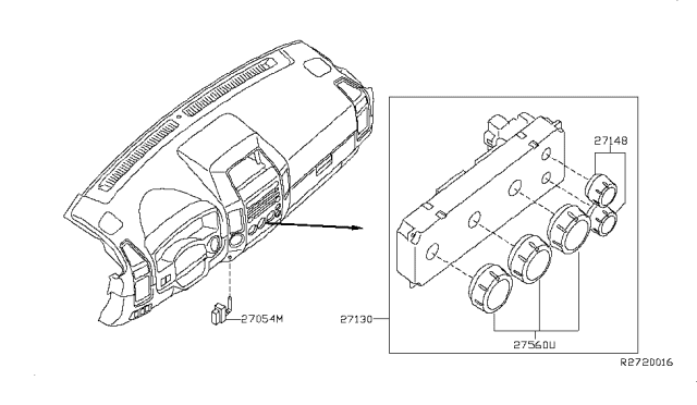 2005 Nissan Armada Knob-Control Diagram for 27560-ZC300