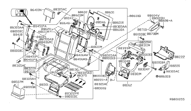 2008 Nissan Armada Cover-RECLINING Device,Inner R Diagram for 88406-7S000