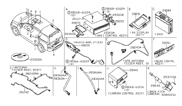 2007 Nissan Armada Controller Assembly Audio Diagram for 28260-ZQ01A