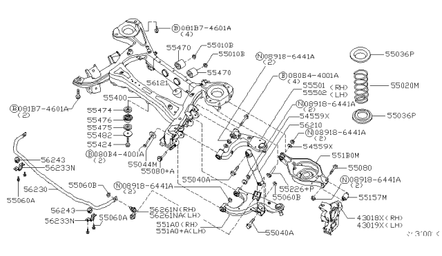 2015 Nissan Armada Arm Rear Suspension LH Diagram for 55502-1LA0A