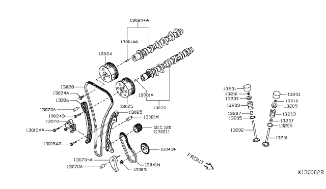 2016 Nissan Versa Note Camshaft & Valve Mechanism Diagram 1