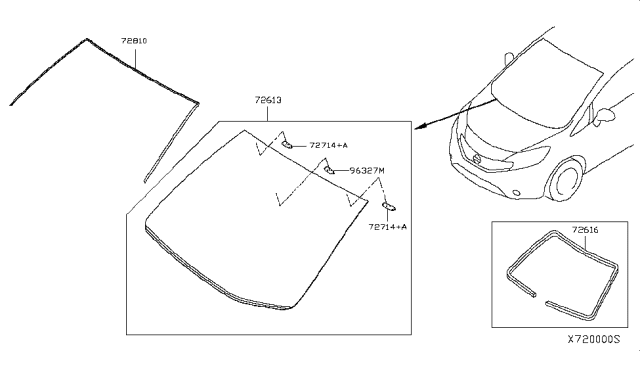 2015 Nissan Versa Note Front Windshield Diagram 1
