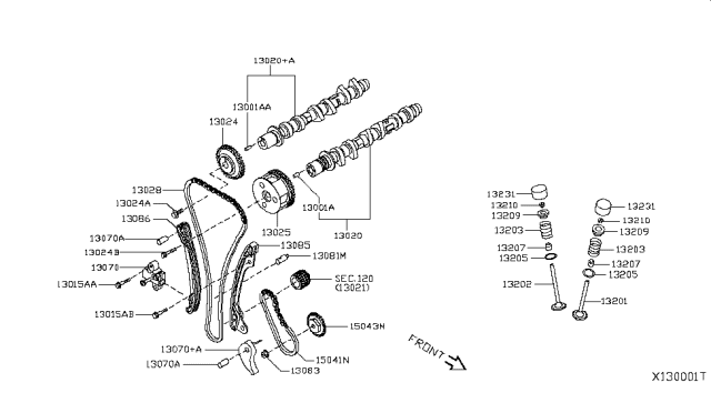 2015 Nissan Versa Note Camshaft & Valve Mechanism Diagram 1