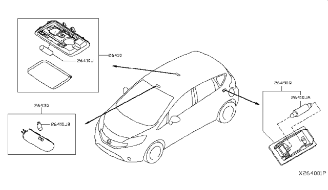 2016 Nissan Versa Note Bulb Diagram for 26282-2FJ0A