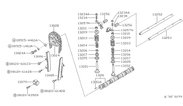 1987 Nissan Van Camshaft & Valve Mechanism Diagram