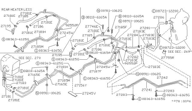 1988 Nissan Van Clamp Diagram for 01555-00221