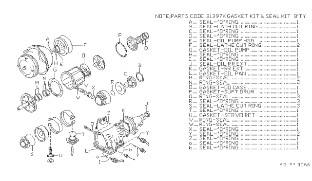 1988 Nissan Van Gasket & Seal Kit (Automatic) Diagram
