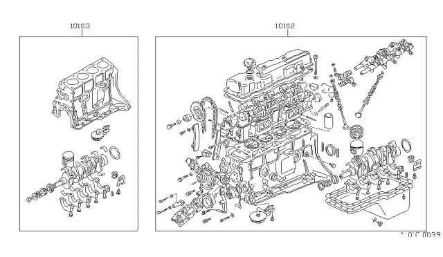 1988 Nissan Van Bare & Short Engine Diagram