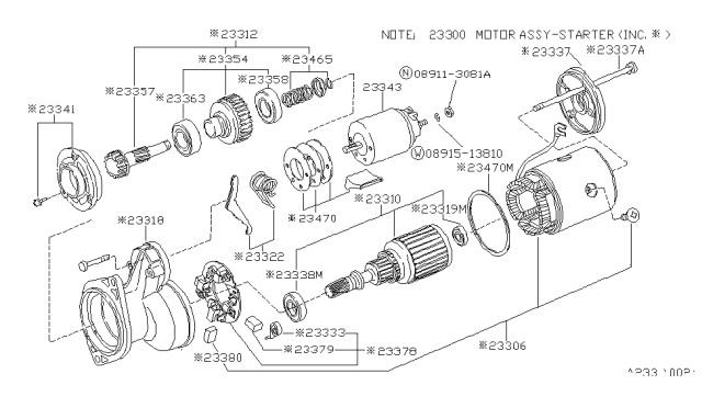 1987 Nissan Van Switch Assy-Magnetic Diagram for 23343-18C07