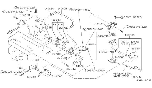 1988 Nissan Pulsar NX Screw-Idle Adjust Diagram for 16144-D4215