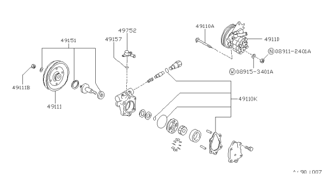 1989 Nissan Pulsar NX Power Steering Pump Diagram 2