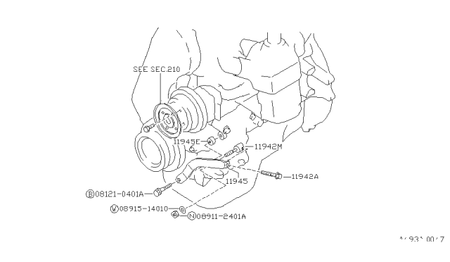 1988 Nissan Pulsar NX Power Steering Pump Mounting Diagram 3