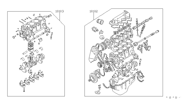 1990 Nissan Pulsar NX Engine Assy-Bare Diagram for 10102-84A50