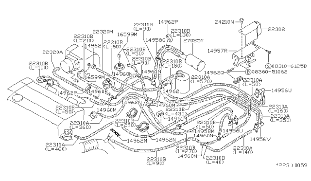 1989 Nissan Pulsar NX Engine Control Vacuum Piping Diagram 2