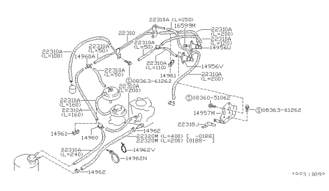 1989 Nissan Pulsar NX Engine Control Vacuum Piping Diagram 3