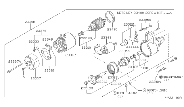 1989 Nissan Pulsar NX Plate-Connecting Diagram for 23347-85A11