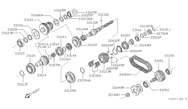 1999 Nissan Frontier Spacer-Dish Plate Diagram for 33123-0W002