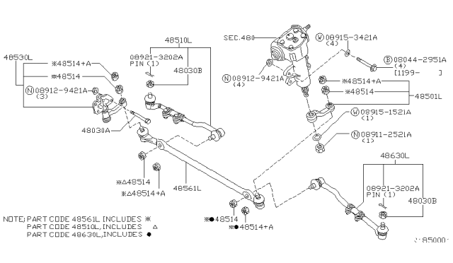 1999 Nissan Frontier Steering Linkage Diagram 2