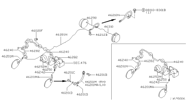 2001 Nissan Frontier Brake Piping & Control Diagram 7