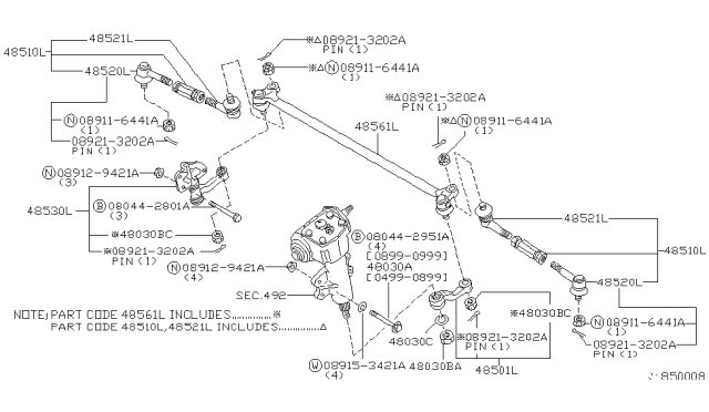 1999 Nissan Frontier Steering Linkage Diagram 3