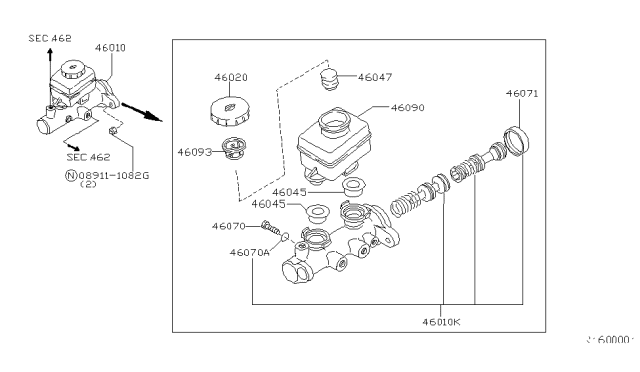 1998 Nissan Frontier Brake Master Cylinder Diagram 2