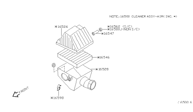 2004 Nissan Frontier Nut Diagram for 16562-4S100