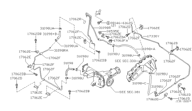 1998 Nissan Frontier Breather Piping (For Front Unit) Diagram 2
