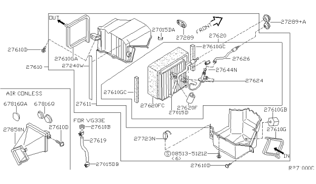 2004 Nissan Frontier Cooling Unit Diagram
