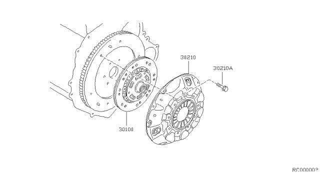 1999 Nissan Frontier Cover Assembly-Clutch Diagram for 30210-3S600