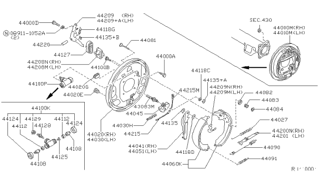 2000 Nissan Frontier Pin-Anti Shoe Rattle Diagram for 41081-7B700